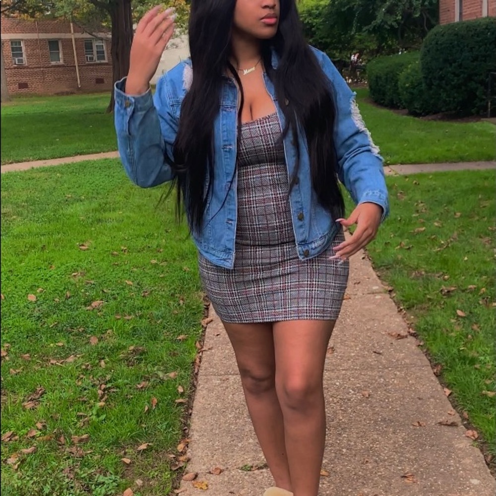 Plaid bodycon dress